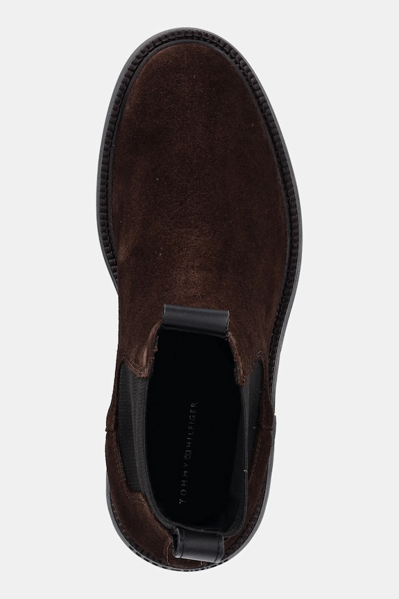 Semišové kotníkové boty Tommy Hilfiger COMFORT LWT SDE CHELSEA hnědá FM0FM05592
