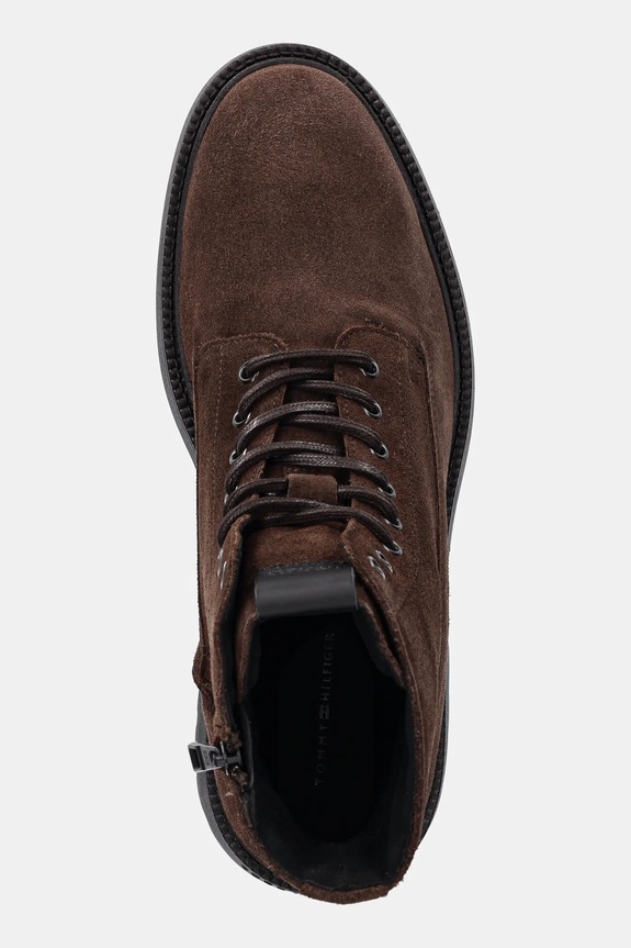 Semišové členkové topánky Tommy Hilfiger COMFORT LWT SDE BOOT hnedá FM0FM05594