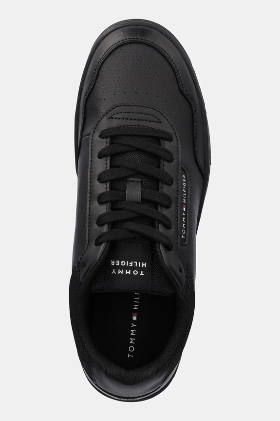 Kožne tenisice Tommy Hilfiger TH BASKET CORE LTH crna FM0FM05629