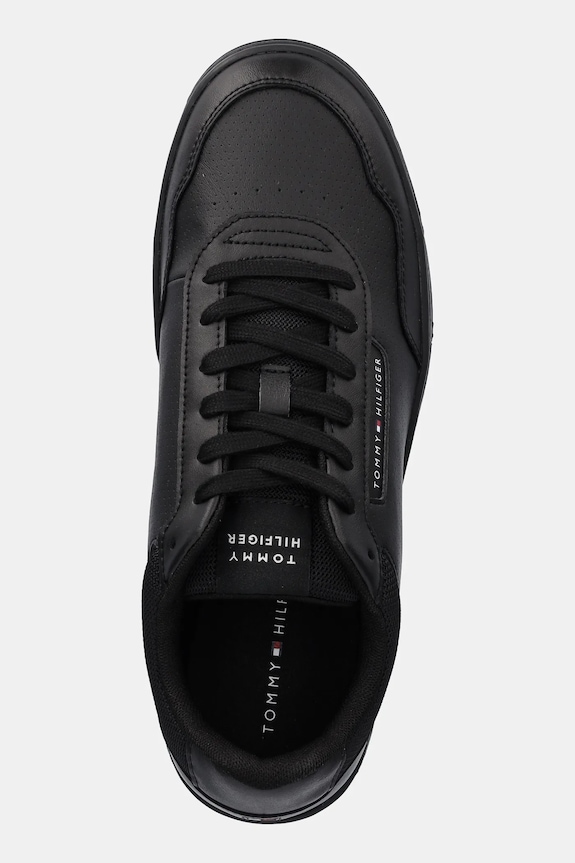 Usnjene superge Tommy Hilfiger TH BASKET CORE LTH črna FM0FM05629