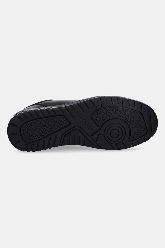 Usnjene superge Tommy Hilfiger TH BASKET CORE LTH FM0FM05629 črna