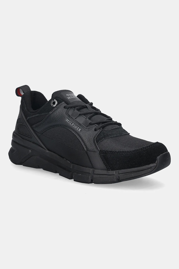 Tenisky Tommy Hilfiger MODERN COMFORT RUN OUTDOOR semišová koža čierna FM0FM05639