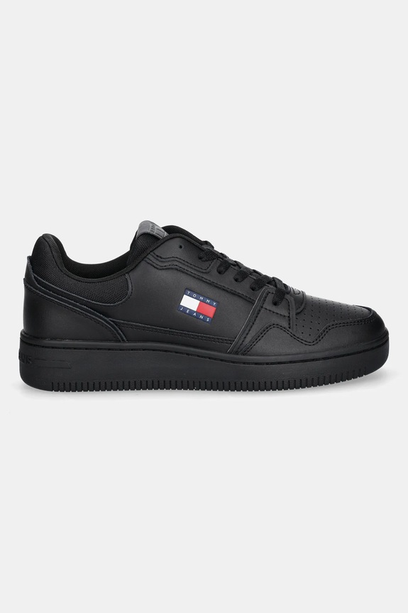 Kožne tenisice Tommy Jeans TJM RETRO BASKET EM0EM01612 crna AW25