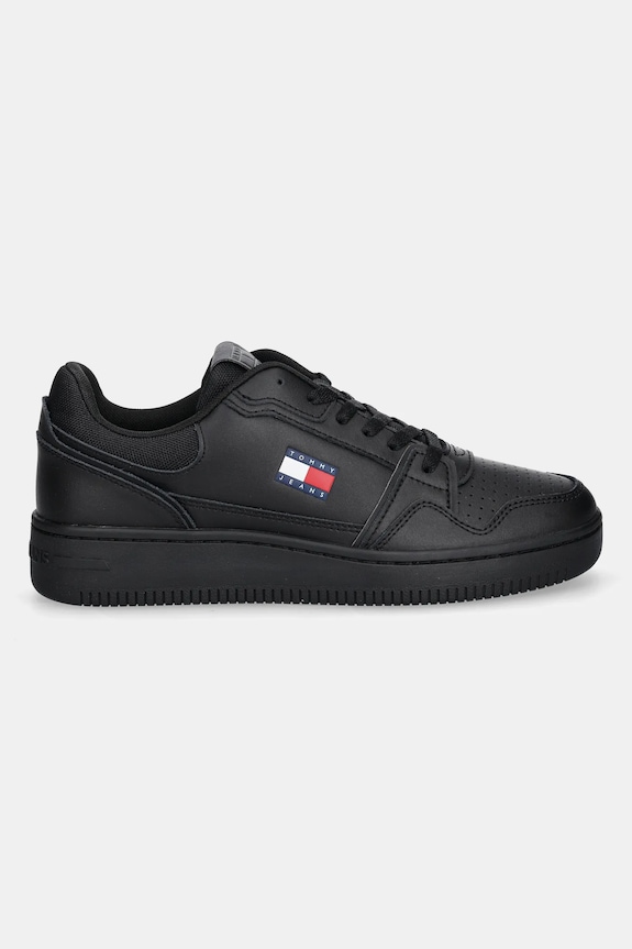 Kožne tenisice Tommy Jeans TJM RETRO BASKET EM0EM01612 crna AW25