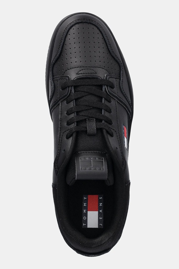 Kožne tenisice Tommy Jeans TJM RETRO BASKET crna EM0EM01612
