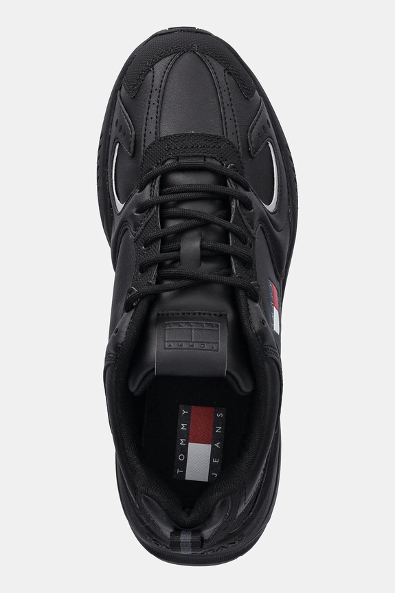Tenisky Tommy Jeans TJM RUNNER LEATHER čierna EM0EM01621