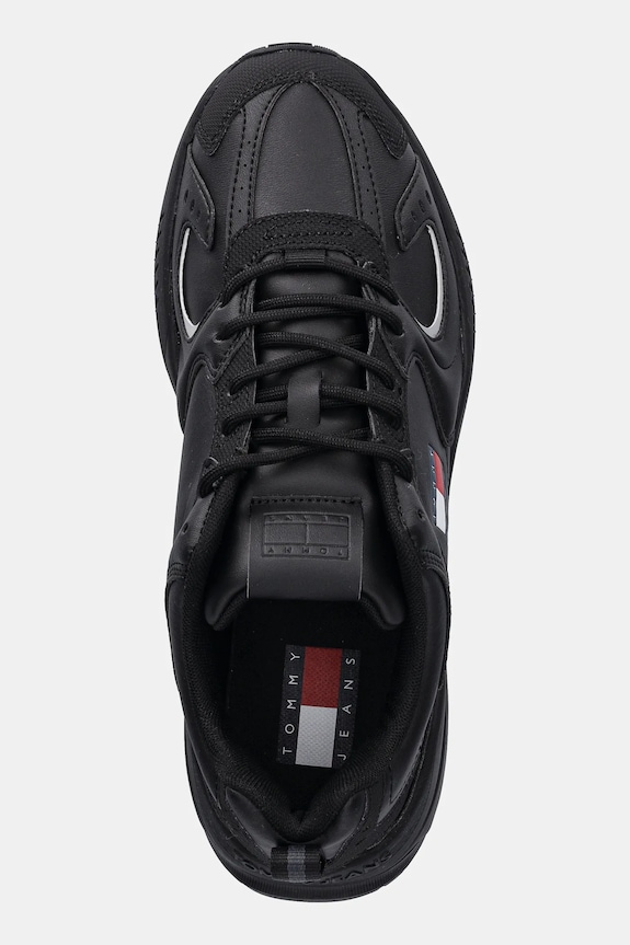 Tenisky Tommy Jeans TJM RUNNER LEATHER čierna EM0EM01621