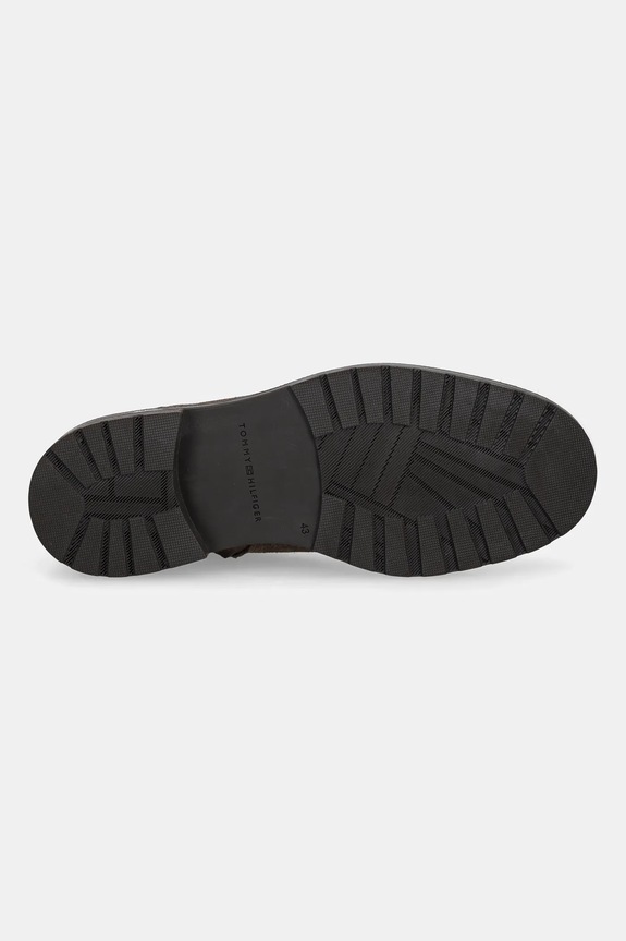 Semišové kotníkové boty Tommy Hilfiger CLEATED HILFIGER SUEDE CHELSEA FM0FM05560 hnědá