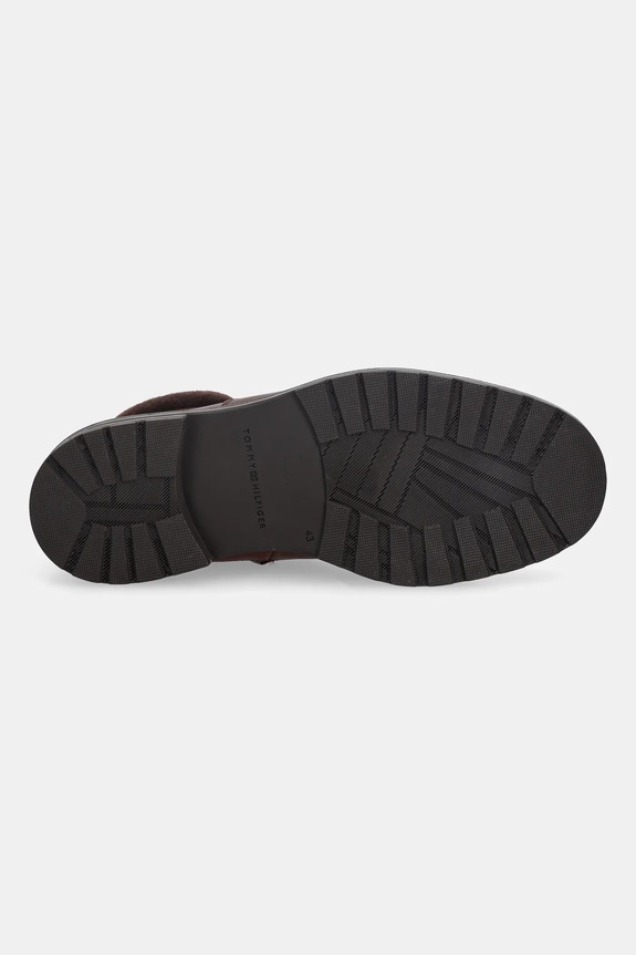 Kožené členkové topánky Tommy Hilfiger CLEATED HILFIGER W LTH BOOT FM0FM05562 hnedá
