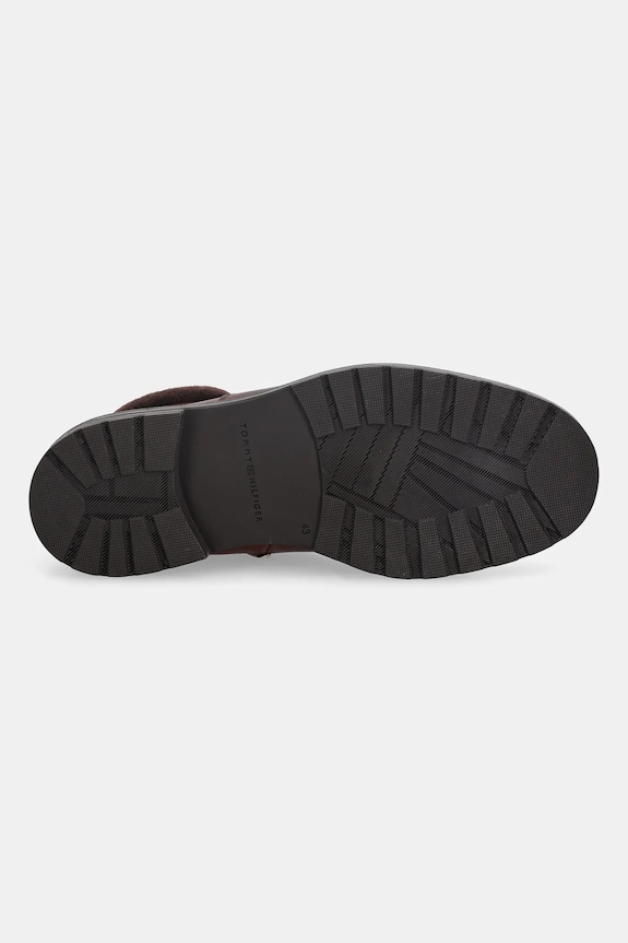 Kožené členkové topánky Tommy Hilfiger CLEATED HILFIGER W LTH BOOT FM0FM05562 hnedá