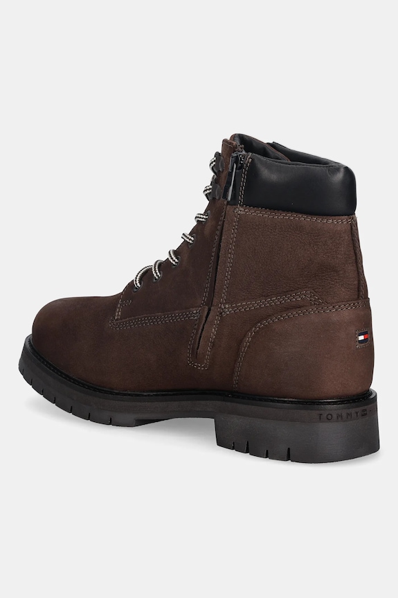 Obuv Kožené vysoké topánky Tommy Hilfiger FLEX TH OUTDOOR W NBK BOOT FM0FM05563 hnedá