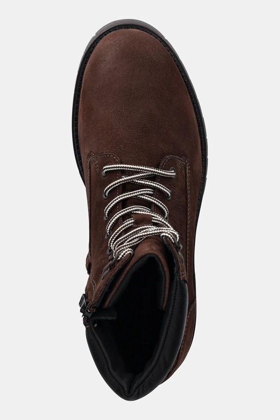 Kožené vysoké topánky Tommy Hilfiger FLEX TH OUTDOOR W NBK BOOT hnedá FM0FM05563