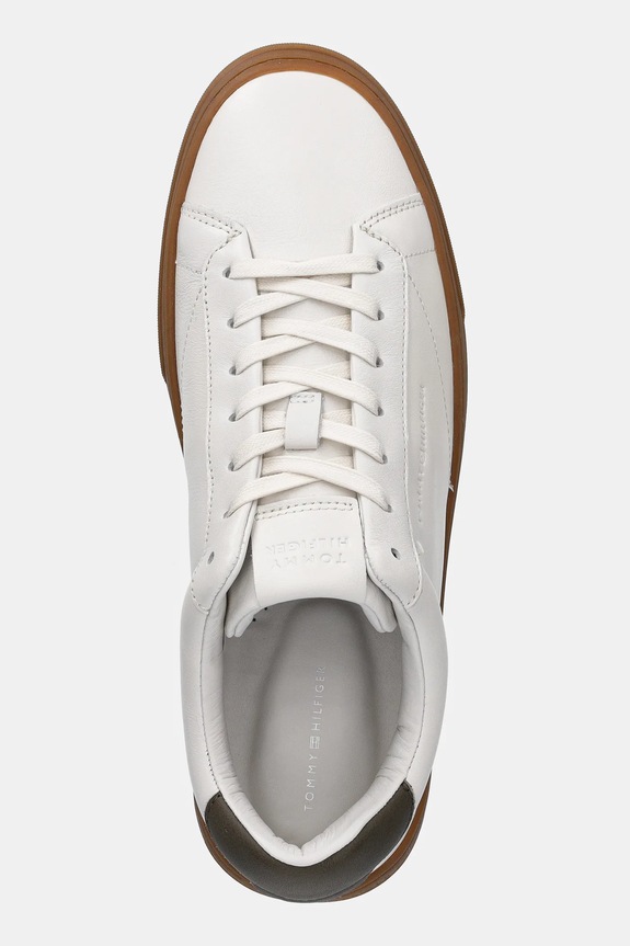 Tommy Hilfiger sneakers in pelle PREMIUM DRESS CUPSOLE LTH bianco FM0FM05572