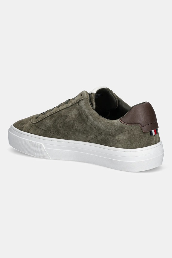 Boty Semišové tenisky Tommy Hilfiger PREMIUM DRESS CUPSOLE SUEDE FM0FM05573 zelená