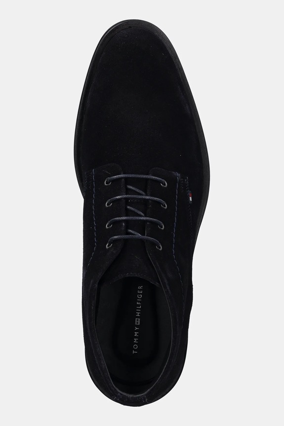 Semišové členkové topánky Tommy Hilfiger CORPORATE HILFIGER SDE BOOT tmavomodrá FM0FM05579