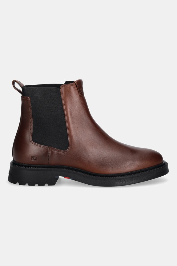Kožené topánky chelsea Tommy Hilfiger HILFIGER COMFORT LWT LTH CHELSEA FM0FM05591 hnedá NC25