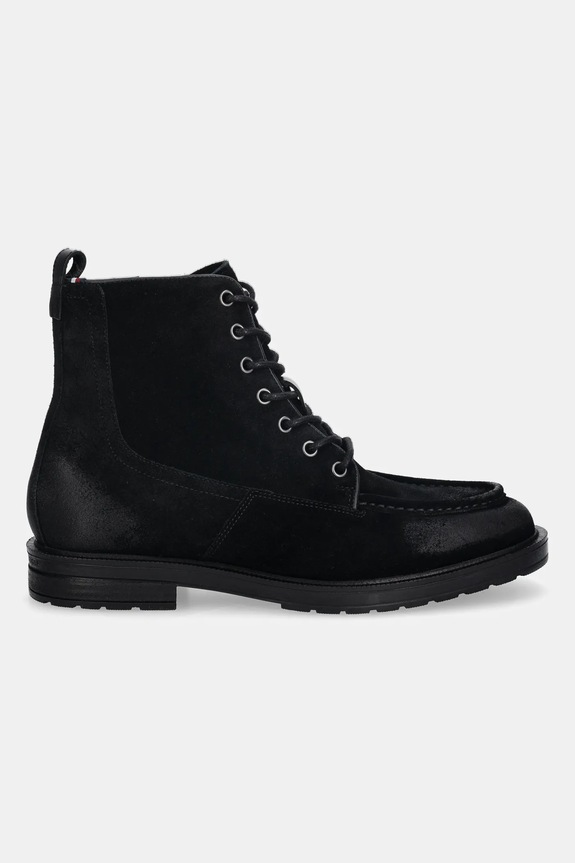 Tommy Hilfiger buty zamszowe CLEATED HILFIGER W SDE MOC BOOT FM0FM05599 czarny NC25