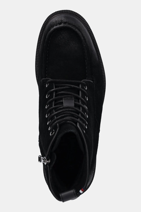 Tommy Hilfiger buty zamszowe CLEATED HILFIGER W SDE MOC BOOT czarny FM0FM05599