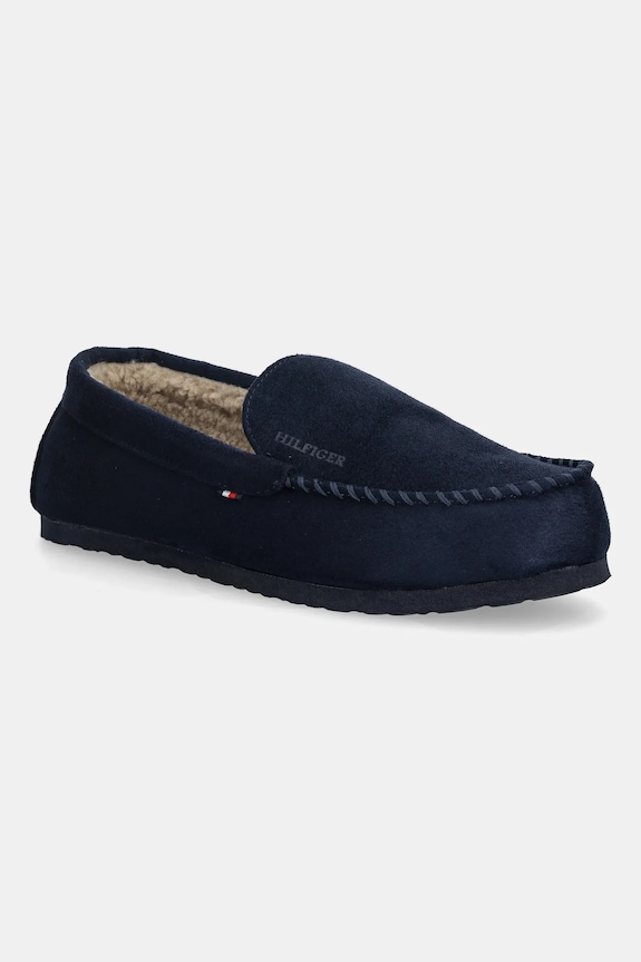 Tommy Hilfiger papuci de casă HILFIGER M SDE DRIVER HOUSE SHOE bleumarin FM0FM05617