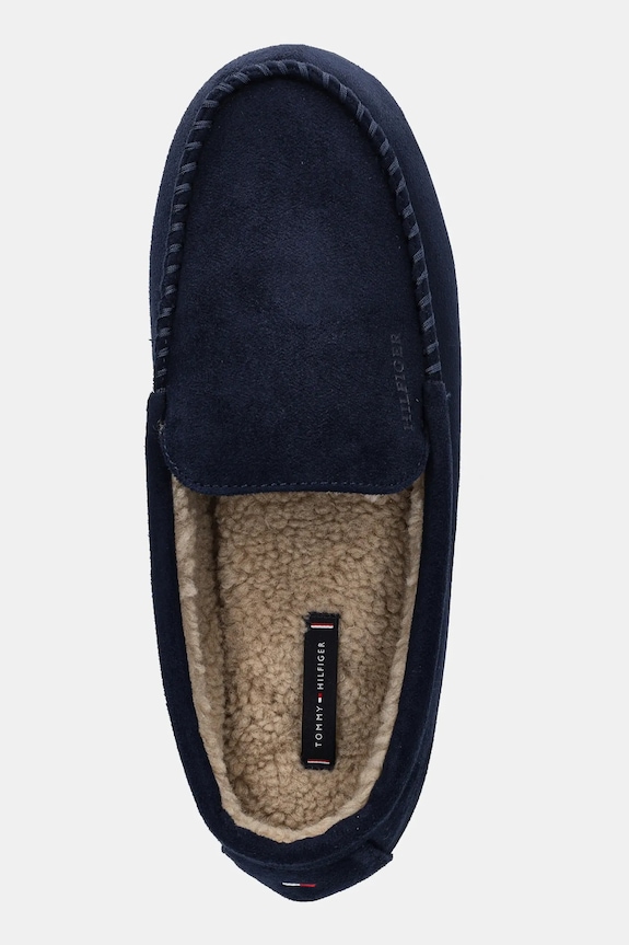 Tommy Hilfiger papuci de casă HILFIGER M SDE DRIVER HOUSE SHOE bleumarin FM0FM05617