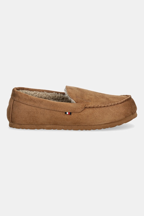 Papuče Tommy Hilfiger HILFIGER M SDE DRIVER HOUSE SHOE FM0FM05617 hnedá AW25
