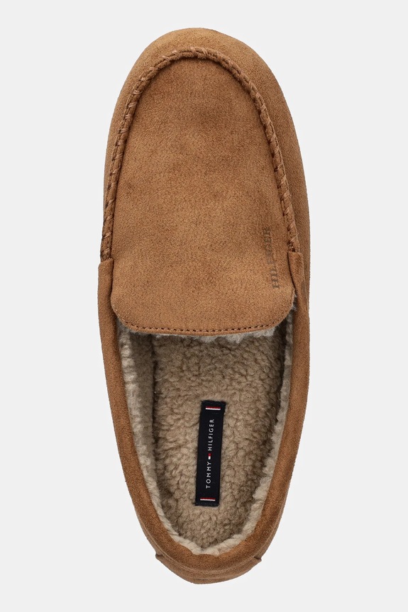 Papuče Tommy Hilfiger HILFIGER M SDE DRIVER HOUSE SHOE hnedá FM0FM05617