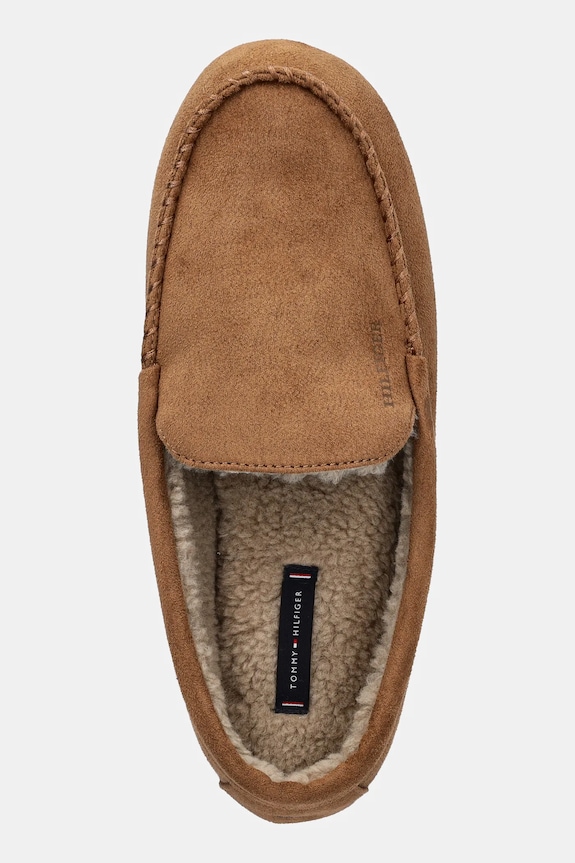 Papuče Tommy Hilfiger HILFIGER M SDE DRIVER HOUSE SHOE hnedá FM0FM05617