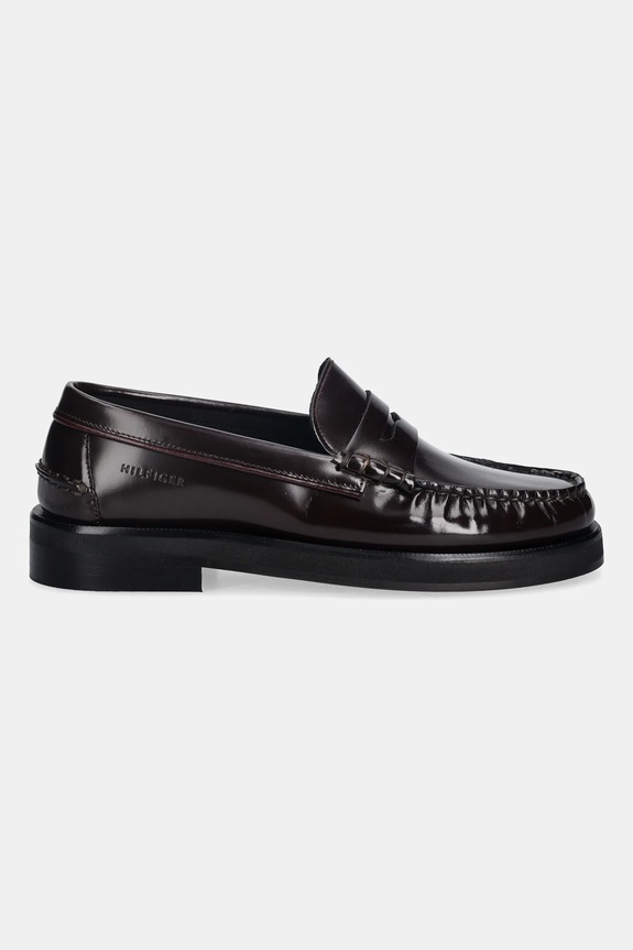 Δερμάτινα μοκασίνια Tommy Hilfiger CLASSIC HIGH HILFIGER ABRA LOAF FM0FM05624 μπορντό AW25