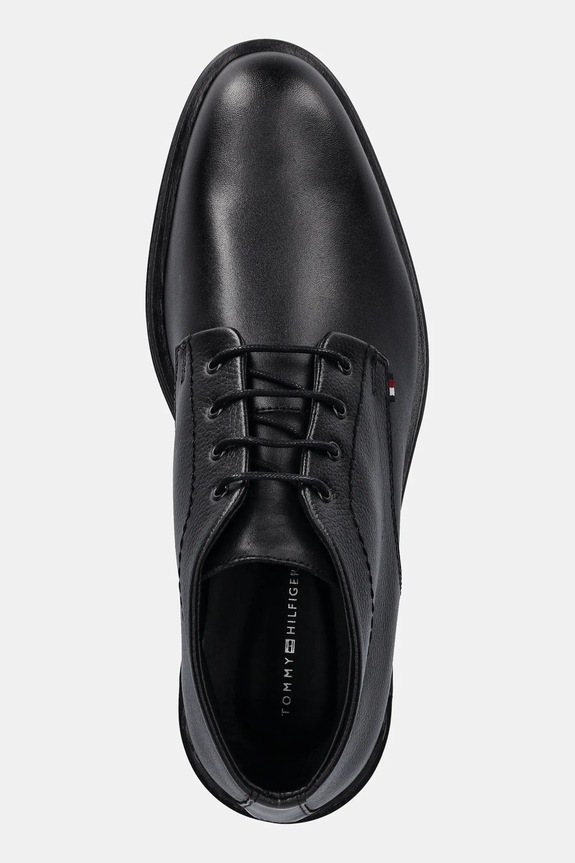Tommy Hilfiger ghete de piele CORPORATE HILFIGER LTH BOOT negru FM0FM05697
