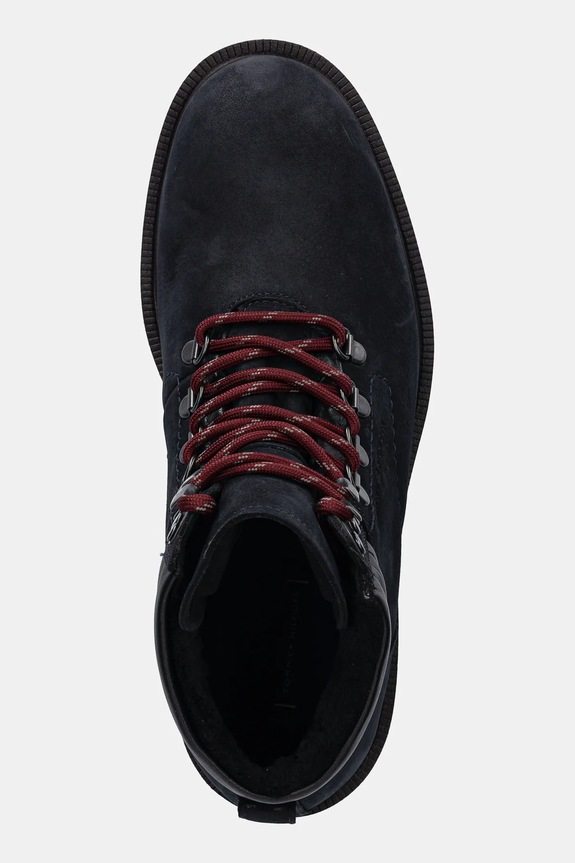 Tommy Hilfiger pantofi din nubuc CLEATED HILFIGER WRM HOOK BOOT bleumarin FM0FM05699