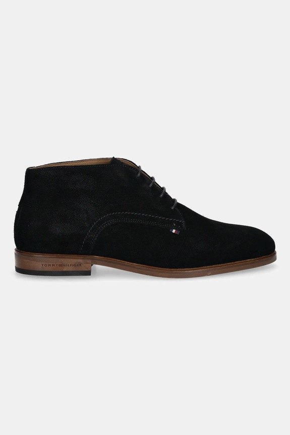 Gležnjarji iz semiša Tommy Hilfiger HILFIGER DRESS SUEDE BOOT FM0FM05726 črna AW25