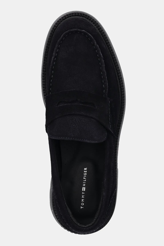 Semišové mokasíny Tommy Hilfiger HILFIGER COMFORT LWT SDE LOAFER tmavomodrá FM0FM05727