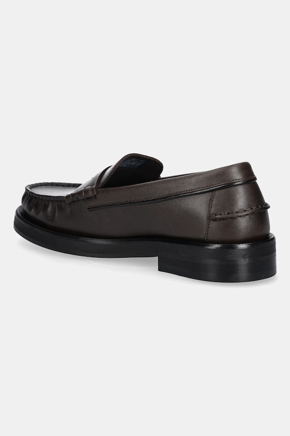 Cipők Tommy Hilfiger bőr mokaszin CLASSIC HIGH HILFIGER LTH LOAFER FM0FM05769 barna
