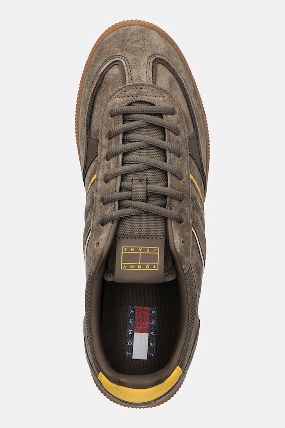 Semišové tenisky Tommy Jeans THE GREENWICH EDGE SUEDE zelená EM0EM01609