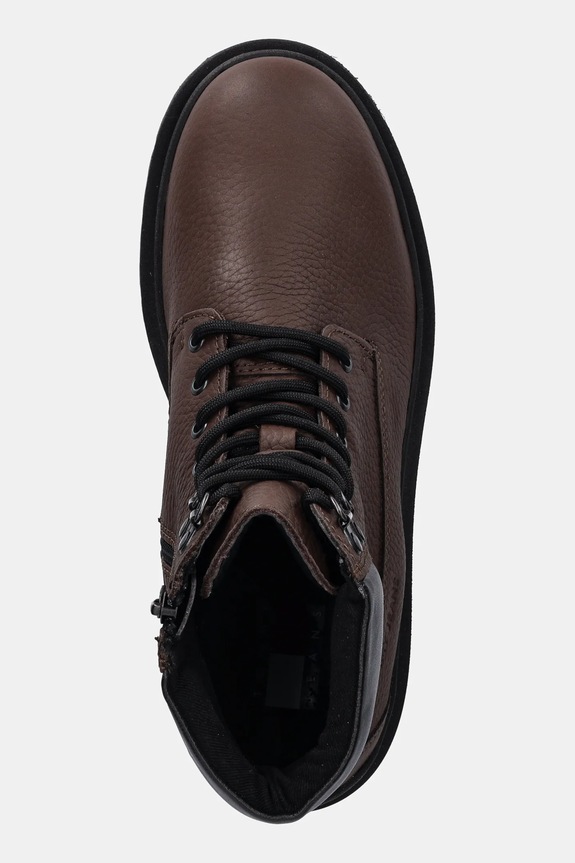 Tommy Jeans pantofi TJM LACE UP BOOT LEATHER maro EM0EM01629
