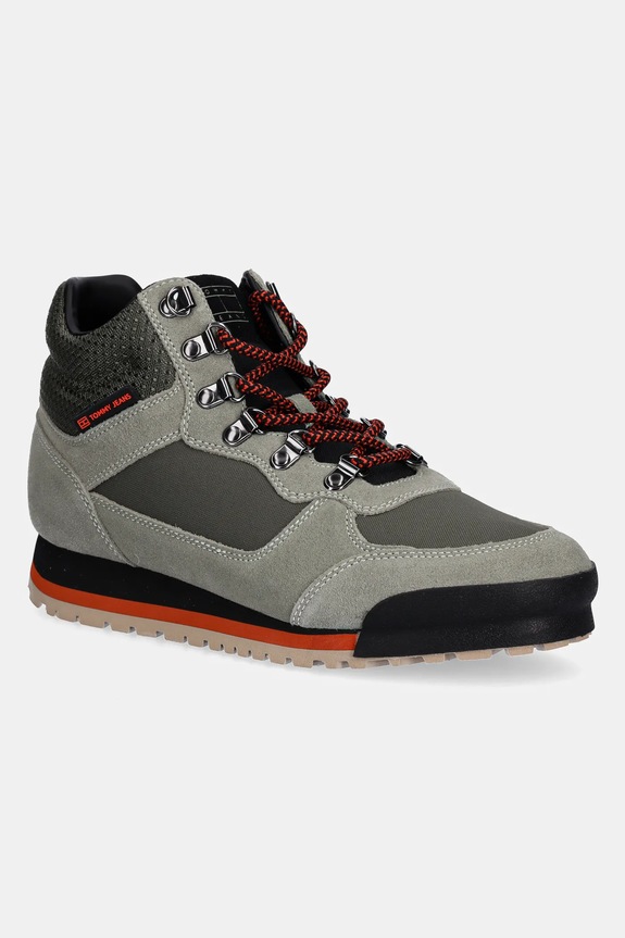 Παπούτσια Tommy Jeans TJM NEW BOOT LOW OUTSOLE υφασμάτινο πράσινο EM0EM01641