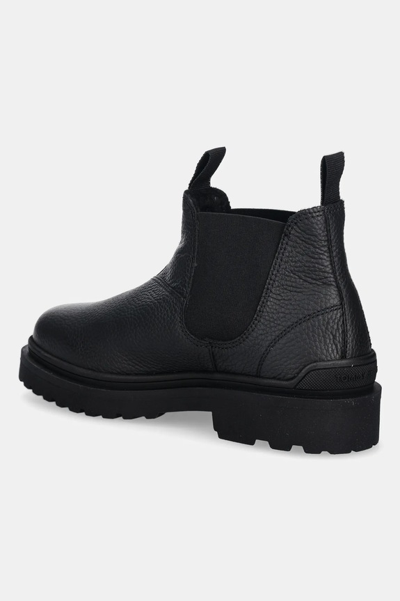Παπούτσια Δερμάτινες μπότες τσέλσι Tommy Jeans TJM CHELSEA LEATHER WL EM0EM01670 μαύρο