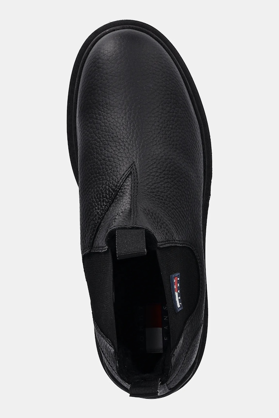 Δερμάτινες μπότες τσέλσι Tommy Jeans TJM CHELSEA LEATHER WL μαύρο EM0EM01670