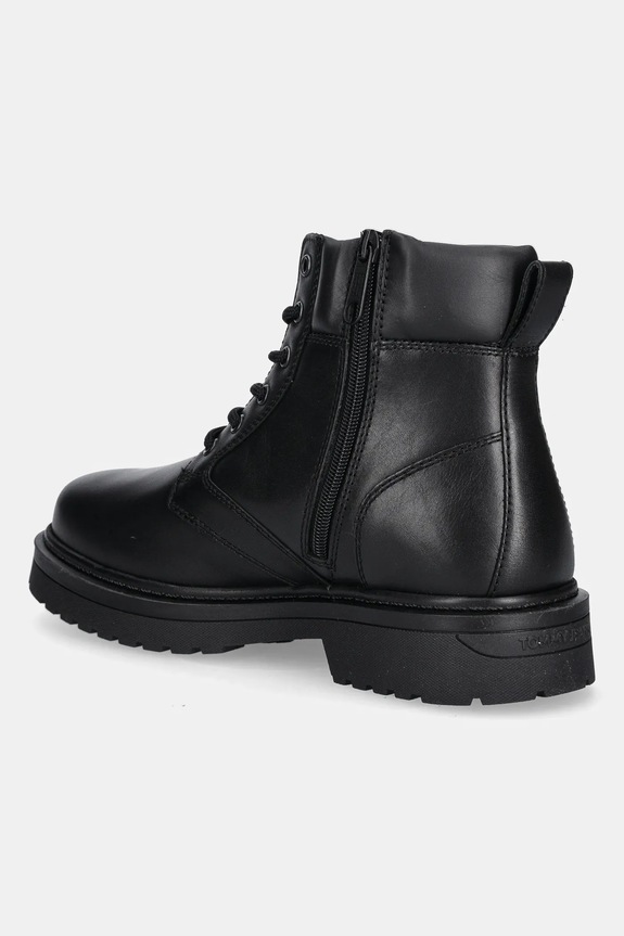 Obuv Kožené zimné topánky Tommy Jeans TJM LACE UP BOOT EM0EM01706 čierna