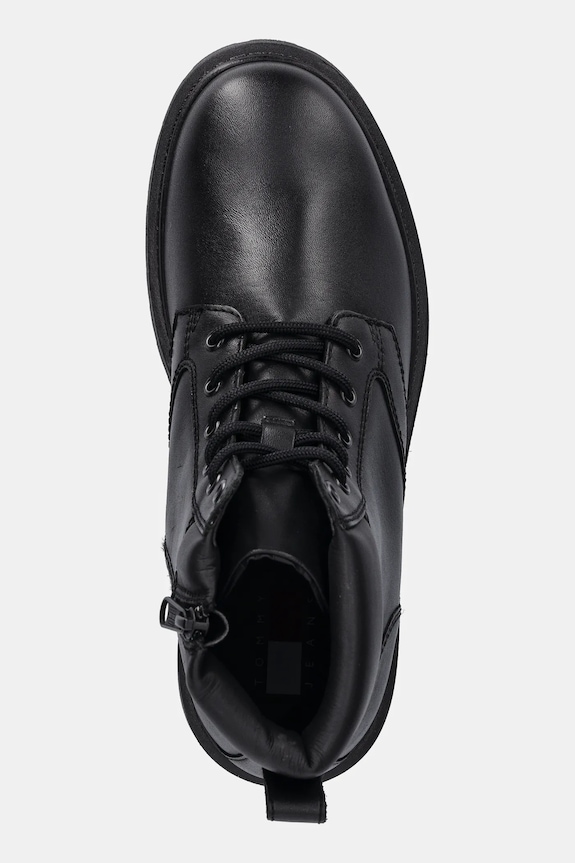 Kožené zimné topánky Tommy Jeans TJM LACE UP BOOT čierna EM0EM01706