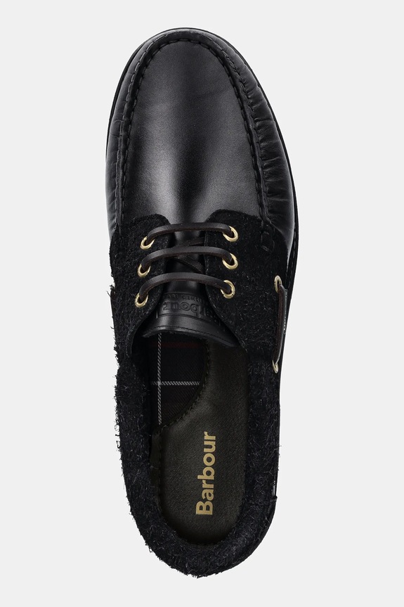 Barbour półbuty skórzane Deck czarny MFO0795BK51