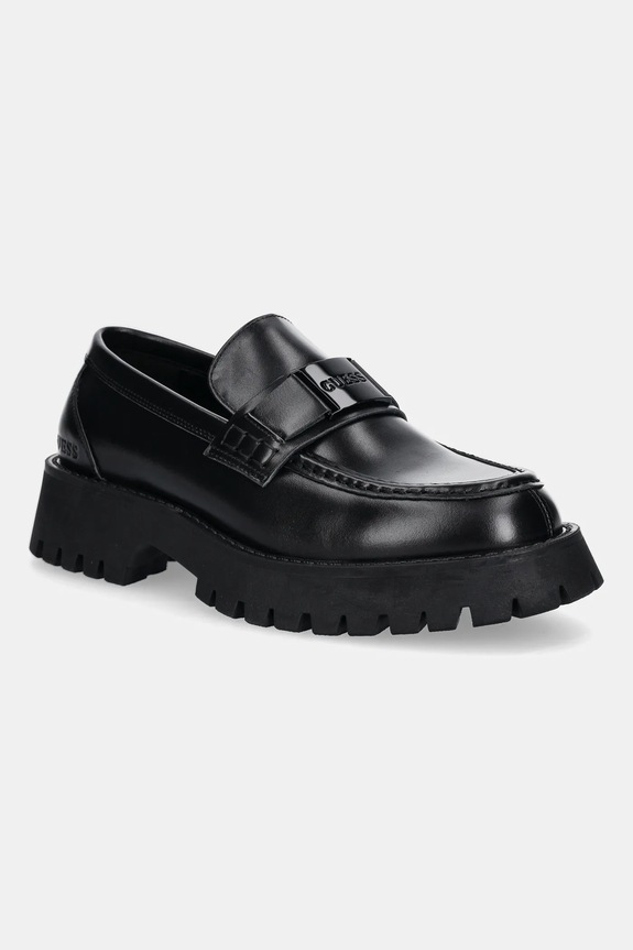 Guess mocasini de piele GORIZIA II piele negru FMTGOR.LEA14.BLACK