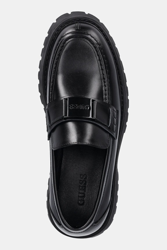 Guess mocasini de piele GORIZIA II negru FMTGOR.LEA14.BLACK