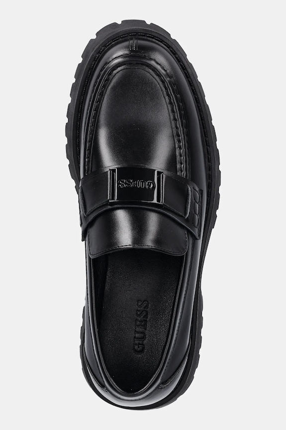 Guess mocasini de piele GORIZIA II negru FMTGOR.LEA14.BLACK