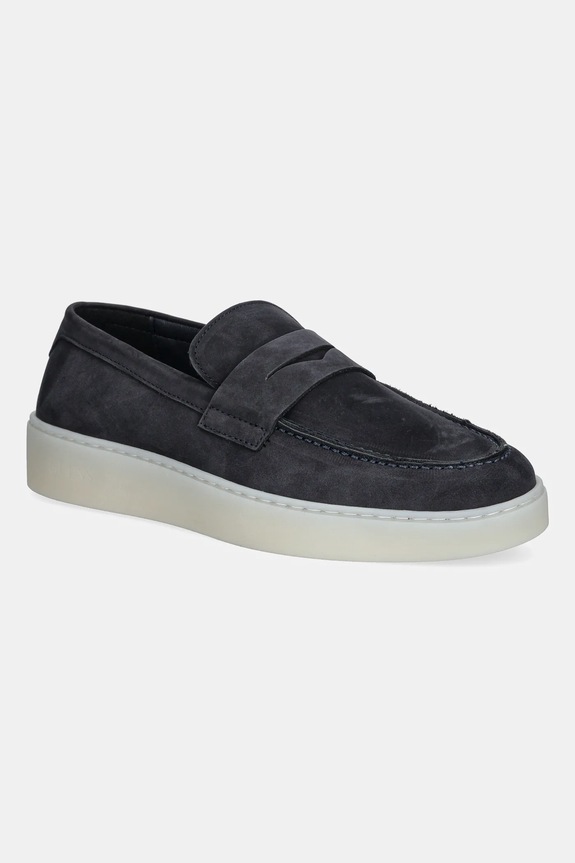 Μοκασίνια nubuck Guess RICKY MOC δέρμα nubuck σκούρο μπλε FMTRIC.LEA14.BLUE