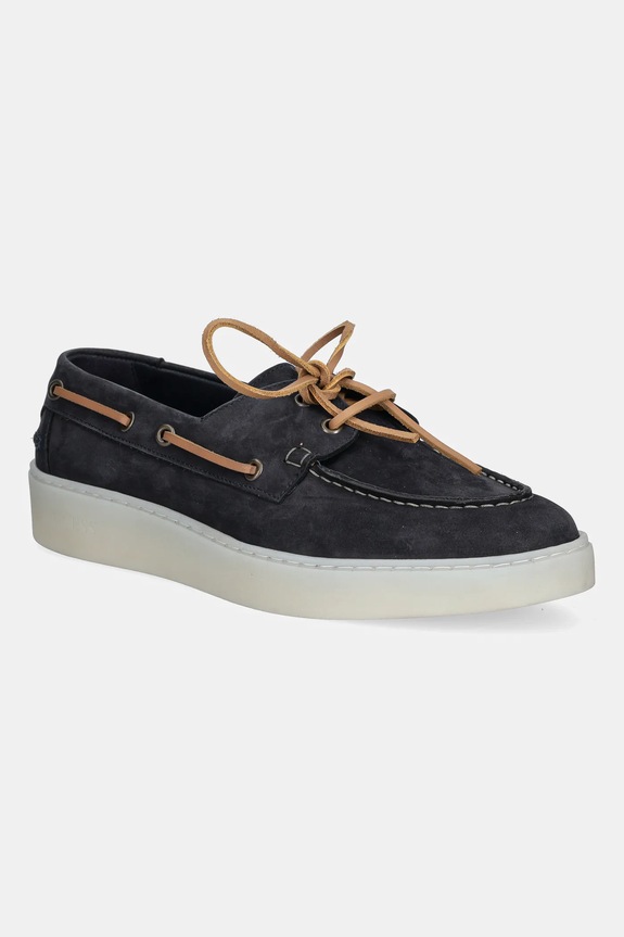 Guess mokasyny nubukowe ROB nubuk granatowy FMTROB.LEA14.BLUE