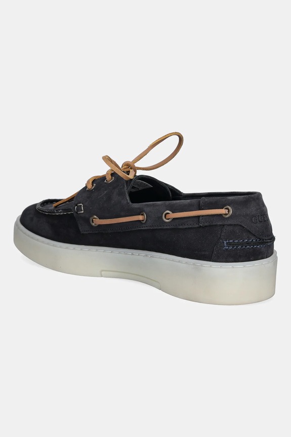Obuwie Guess mokasyny nubukowe ROB FMTROB.LEA14.BLUE granatowy