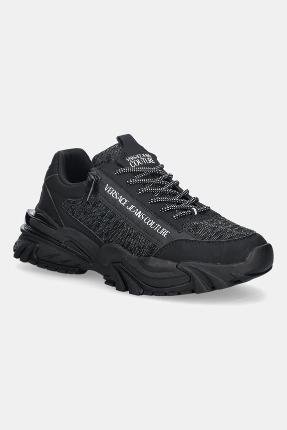 Sneakers Versace Jeans Couture απομίμηση λείου δέρματος μαύρο 79YA3SI5.ZSC89.899