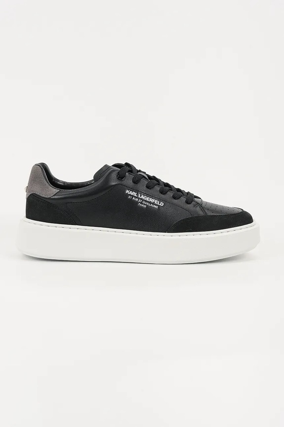 Karl Lagerfeld sneakersy skórzane MAXI KUP RSG skóra zamszowa czarny KL52241.300