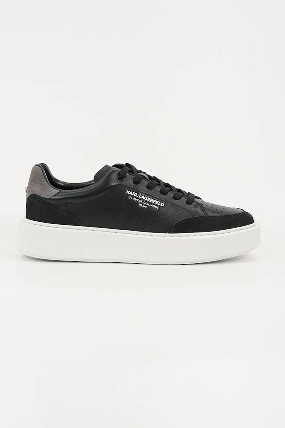 Karl Lagerfeld sneakersy skórzane MAXI KUP RSG skóra zamszowa czarny KL52241.300